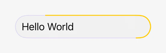 The message field with a yellow line shifted around its right end